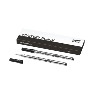 2 recambios para bolígrafos roller, negro misterioso – fino