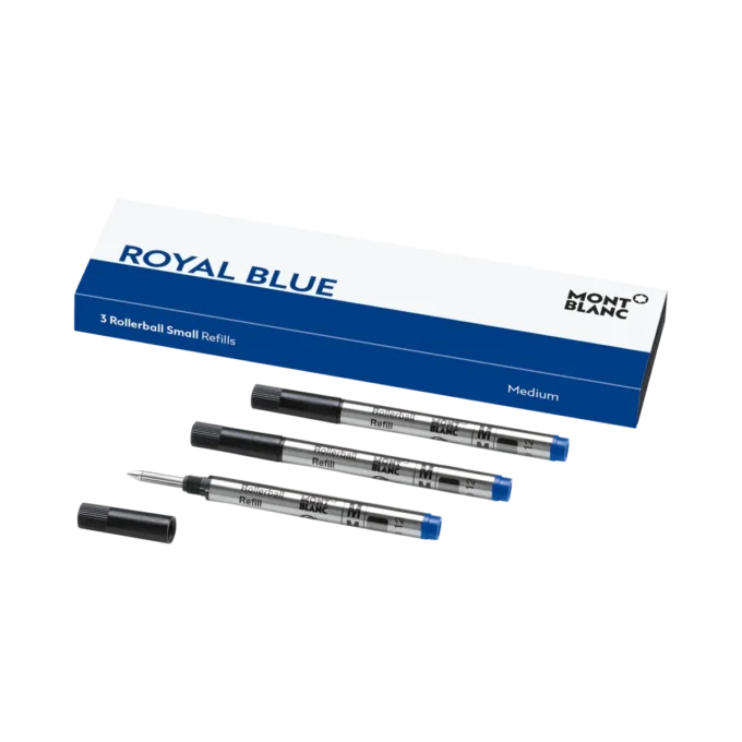 3 recambios Rollerball Small, azul real – Medio