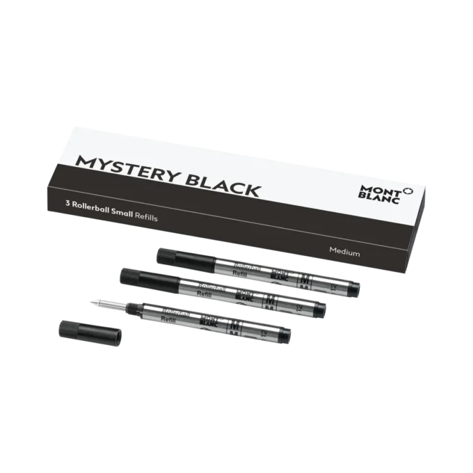 3 recambios Rollerball Small, negro misterioso – Medio