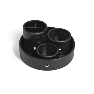 Bandeja de escritorio grande, piel con relieve de cocodrilo, negra