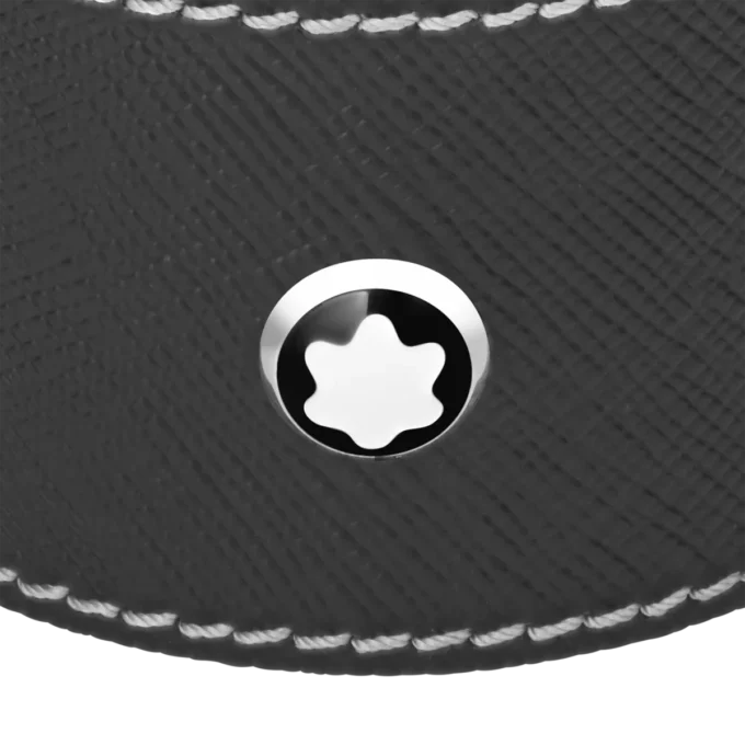 Bandeja de escritorio redonda de cuero negro (pequeña)