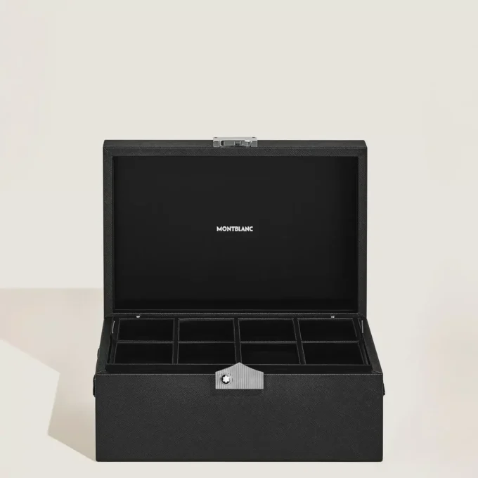 Caja coleccionista para relojes en cuero negro