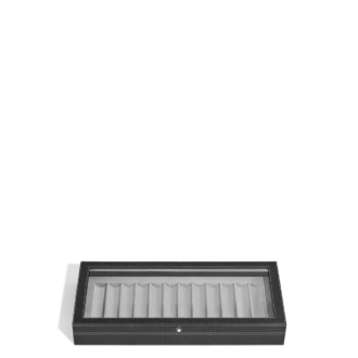 Caja de coleccionista para 12 instrumentos de escritura en madera lacada