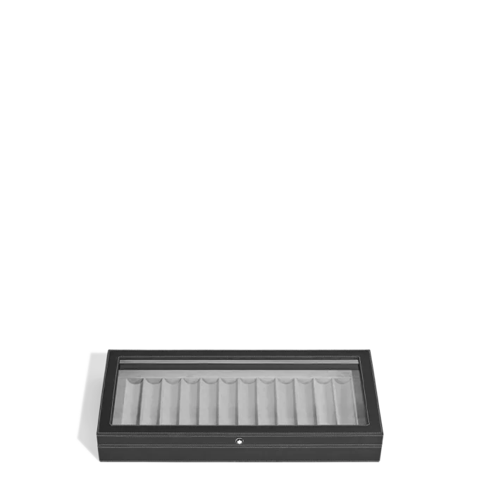 Caja de coleccionista para 12 instrumentos de escritura en madera lacada