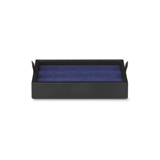 Caja de escritorio de cuero para tres instrumentos de escritura y un tintero