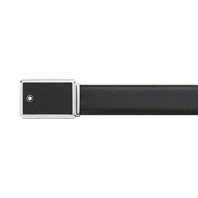 Cinturón de cuero negro de 30 mm