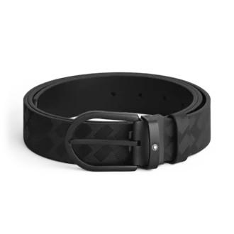 Cinturón de cuero negro de 35 mm