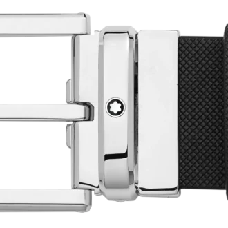 Cinturón de cuero negro de 35 mm