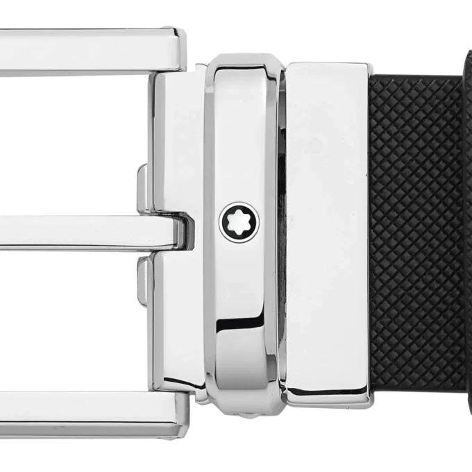 Cinturón de cuero negro de 35 mm