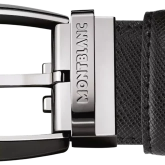 Cinturón de cuero negro de 35 mm