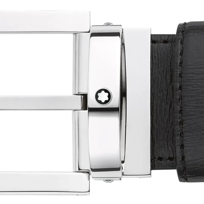 Cinturón de cuero negro de 35 mm