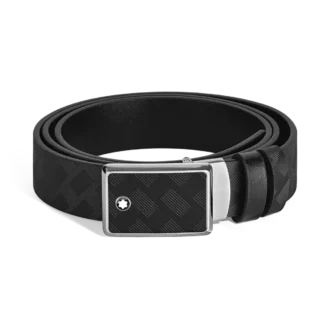 Cinturón reversible de 35 mm con placa de marquetería en piel Extreme