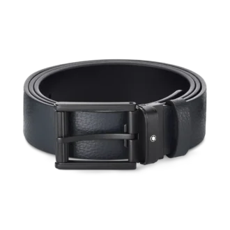 Cinturón reversible de cuero azul/negro de 35 mm