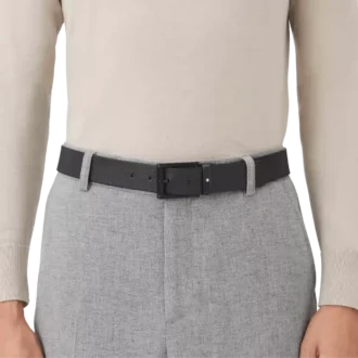 Cinturón reversible de cuero azul/negro de 35 mm