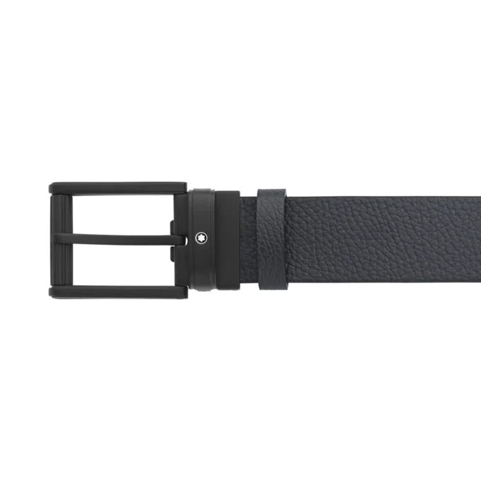 Cinturón reversible de cuero azul/negro de 35 mm