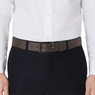 Cinturón reversible de cuero marrón/negro de 35 mm