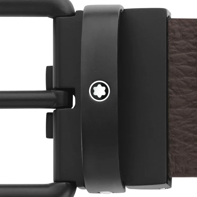 Cinturón reversible de cuero marrón/negro de 35 mm