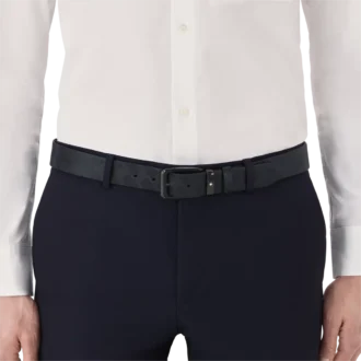 Cinturón reversible de cuero negro de 35 mm