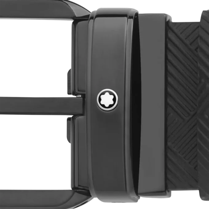 Cinturón reversible de cuero negro de 35 mm