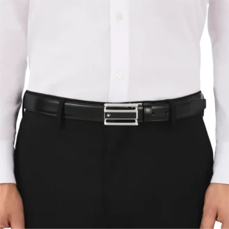 Cinturón reversible de cuero negro/marrón de 30 mm