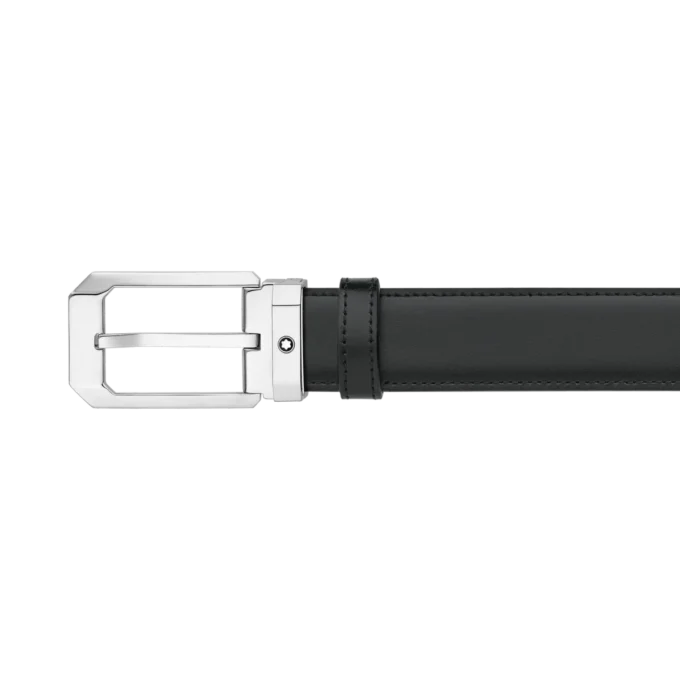 Cinturón reversible de cuero negro/marrón de 30 mm