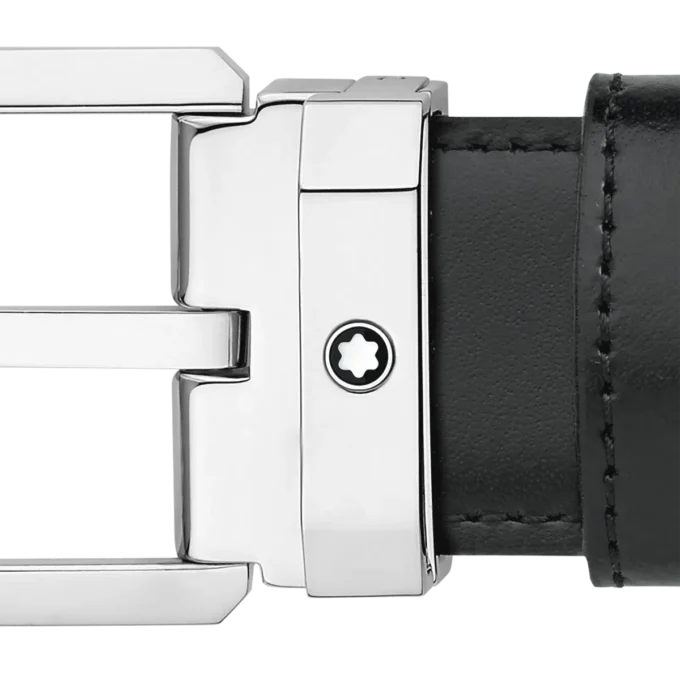 Cinturón reversible de cuero negro/marrón de 30 mm