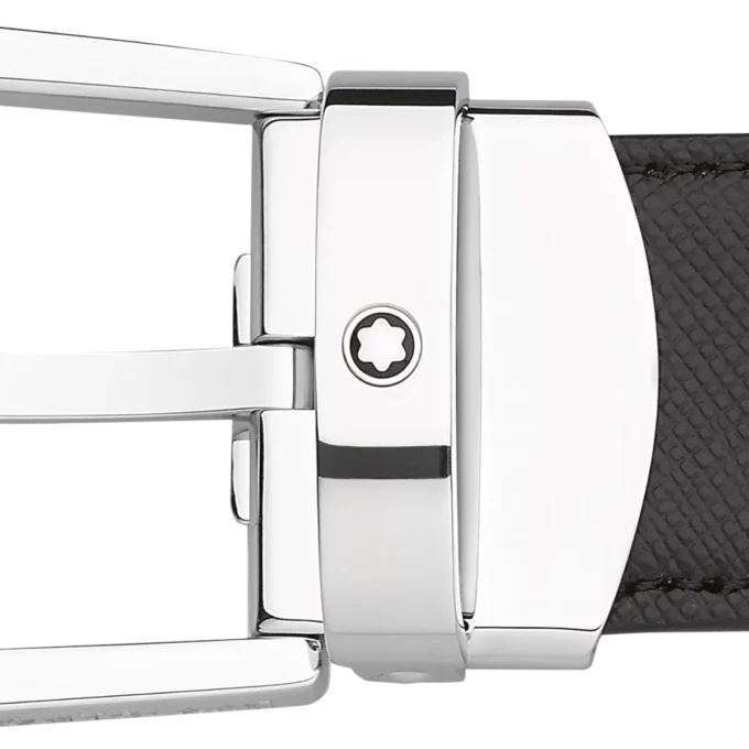 Cinturón reversible de piel con hebilla de herradura negra/marrón de 30 mm