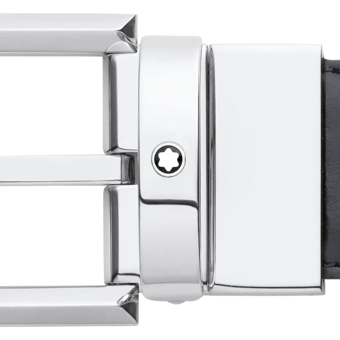 Cinturón reversible de piel con hebilla de herradura negra/marrón de 30 mm