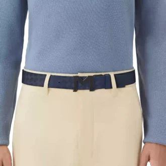 Cinturón reversible de piel de 35 mm con hebilla M Extreme 3.0 azul/negro liso