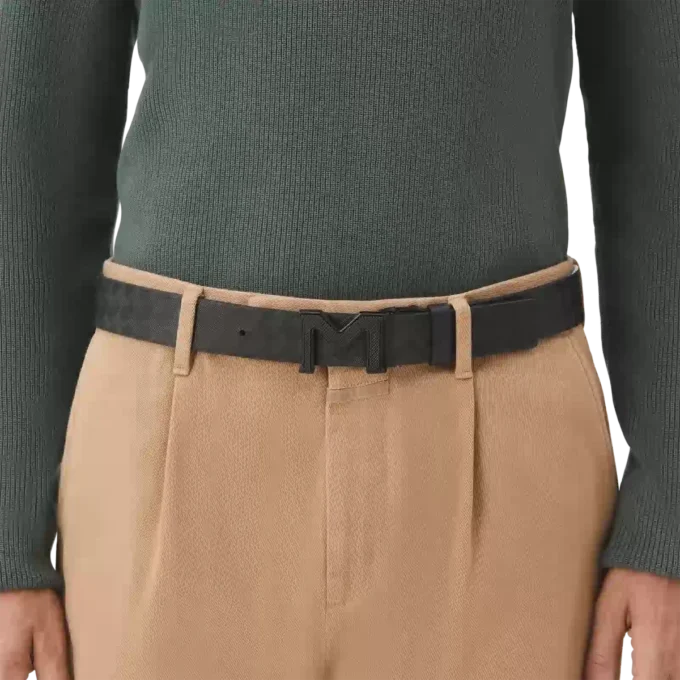 Cinturón reversible de piel de 35 mm con hebilla M Extreme 3.0 negra/negra lisa