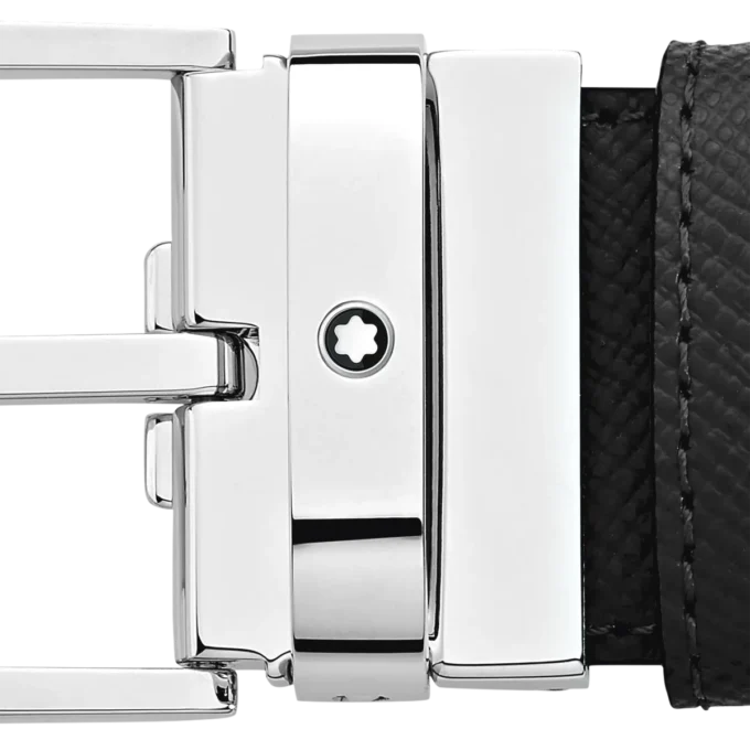 Cinturón reversible de piel negro/marrón de 35 mm