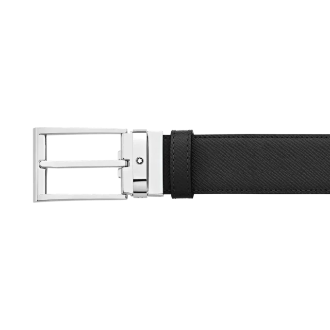 Cinturón reversible de piel negro/marrón de 35 mm