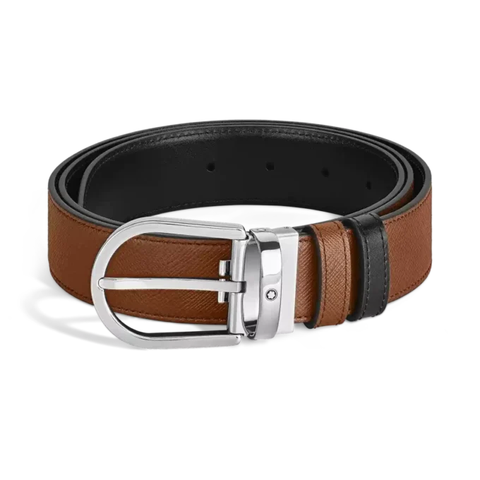 Cinturón reversible Horseshoe de 35 mm en piel Sartorial