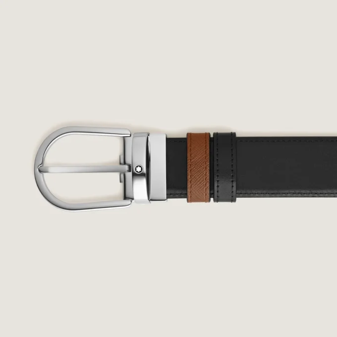 Cinturón reversible Horseshoe de 35 mm en piel Sartorial