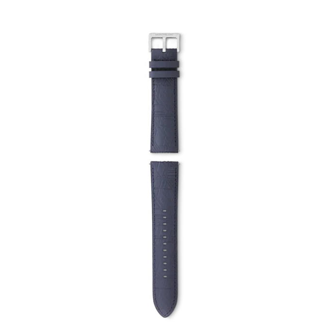 Correa de becerro azul con hebilla gris