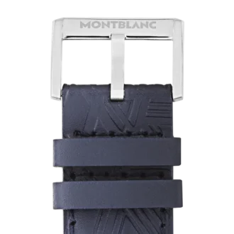 Correa de becerro azul con hebilla gris