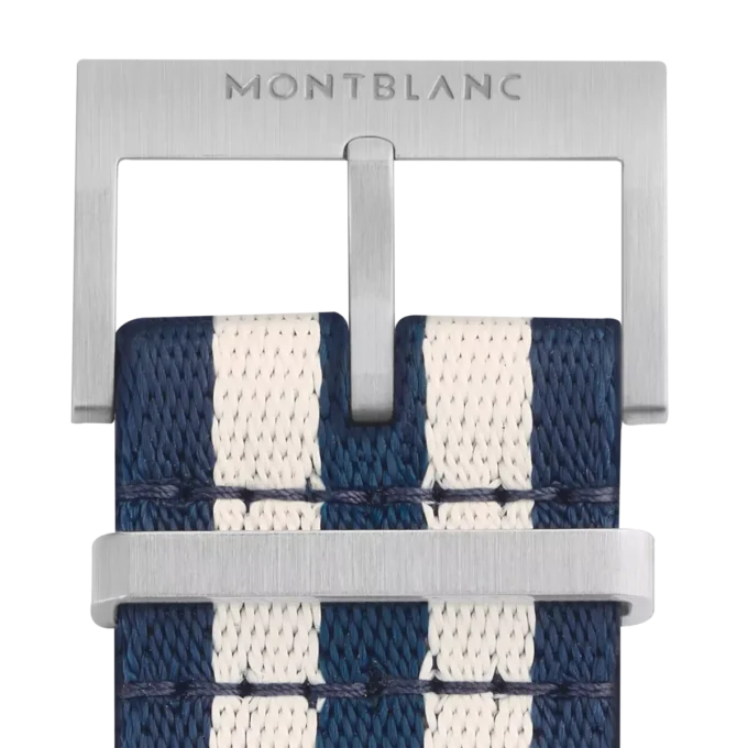 Correa de nailon azul y blanco