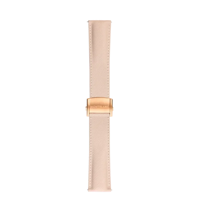 Correa de piel color crema