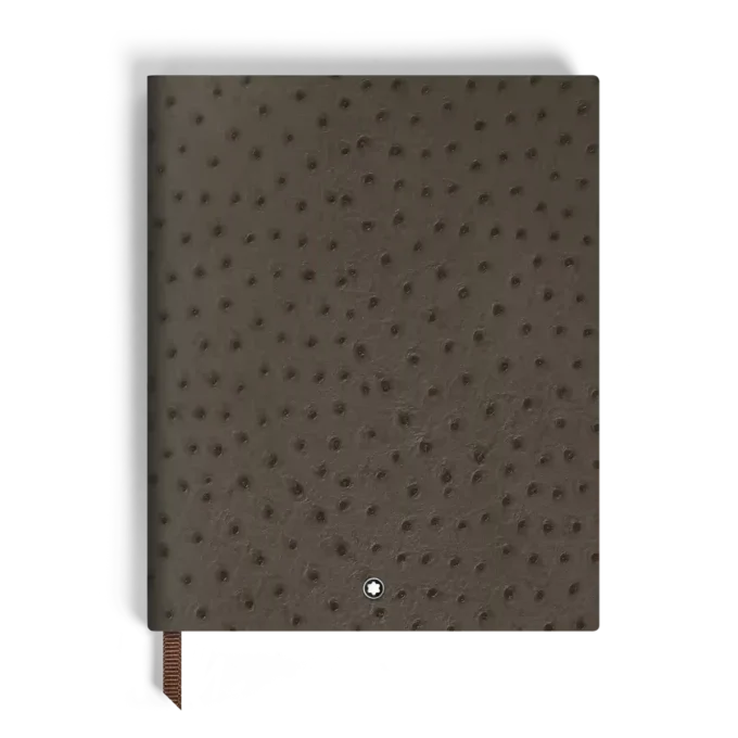 Cuaderno grande en piel con relieve de avestruz, páginas rayadas Cuaderno grande en piel con relieve de avestruz, páginas rayadas