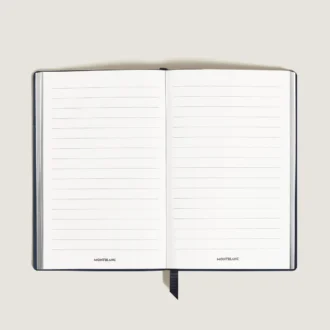Cuaderno grande, piel Saffiano, azul – Páginas rayadas