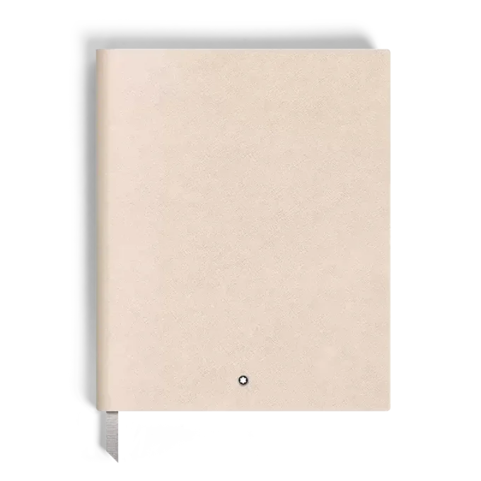 Cuaderno grande, piel Saffiano, beige nublado – Páginas rayadas