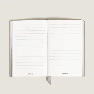 Cuaderno grande, piel Saffiano, beige nublado – Páginas rayadas