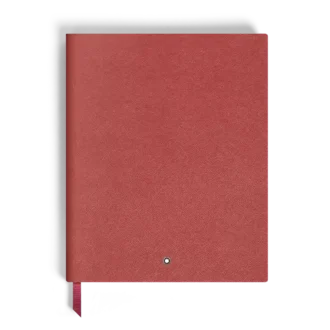 Cuaderno grande, piel Saffiano, rojo – Páginas rayadas