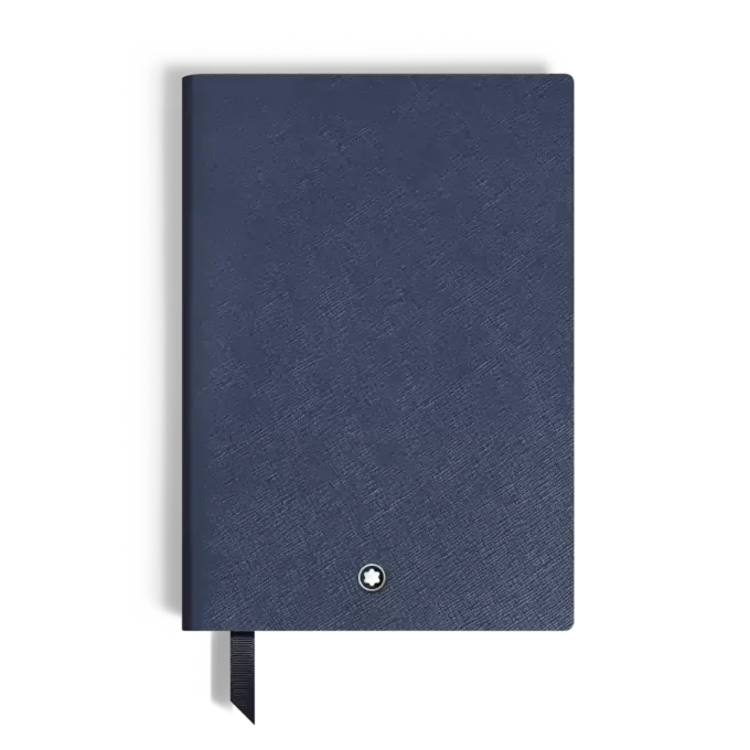 Cuaderno mediano, piel Saffiano, azul – Páginas cuadriculadas