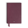 Cuaderno mediano, piel cassis, burdeos, páginas rayadas