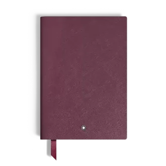 Cuaderno mediano, piel cassis, burdeos, páginas rayadas