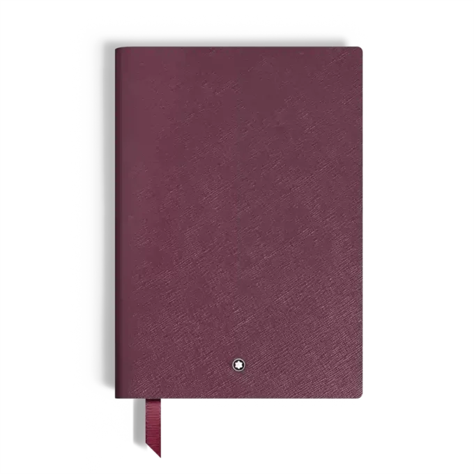 Cuaderno mediano, piel cassis, burdeos, páginas rayadas