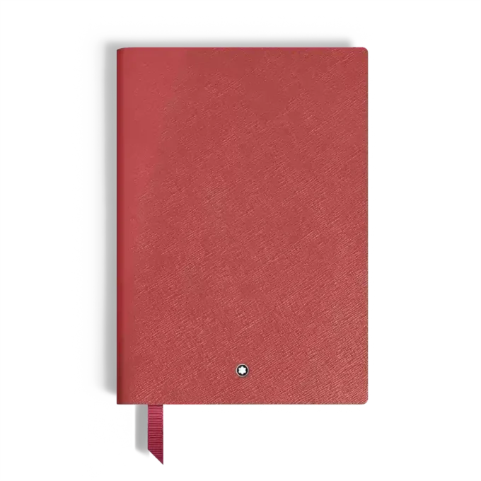 Cuaderno mediano, piel rojo ladrillo, rojo, páginas rayadas
