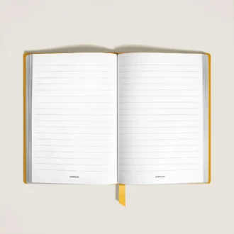 Cuaderno mediano, piel Saffiano, amarillo Modena – Páginas rayadas