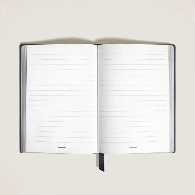 Cuaderno mediano, piel Saffiano, azul – Páginas rayadas